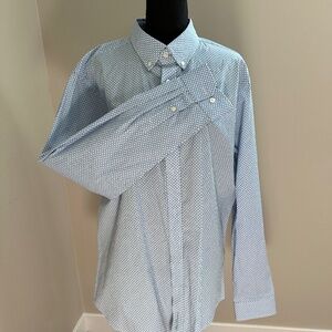 Ben Sherman Dress Shirt XL Blue/White/Black Pattern